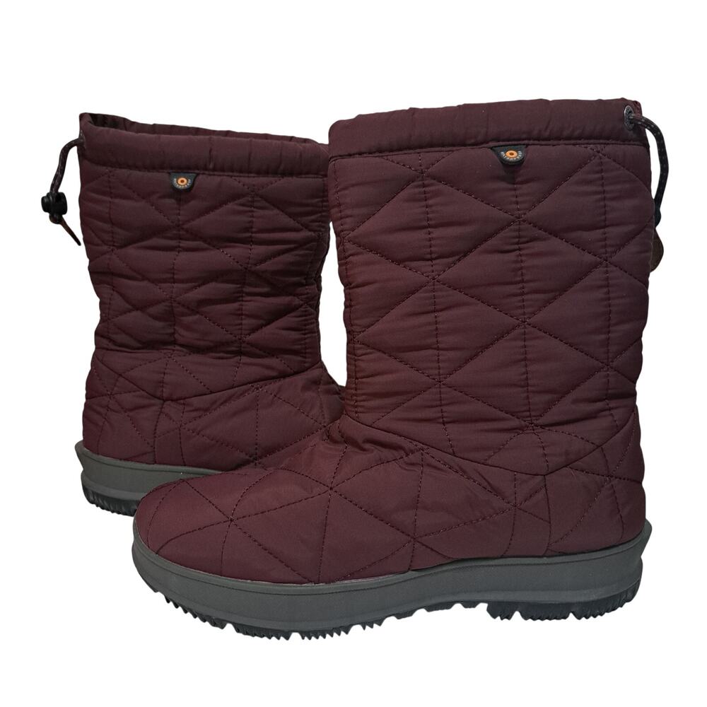 Bogs Rebound Womens Snowday Mid Snow Fleece Lining Waterproof Boots S 8 Burgundy - Picture 12 of 16